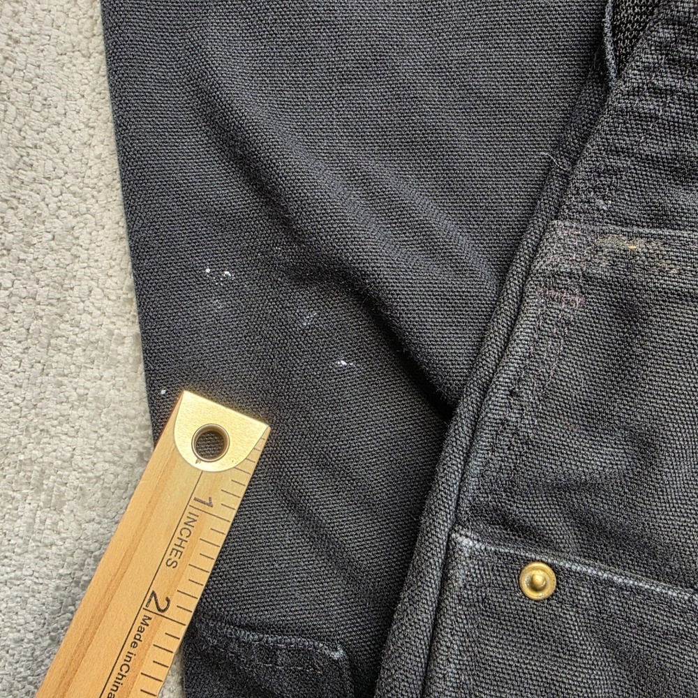 Carhartt Mens Black Duck Canvas Bib Overalls Workwear R01 BLK 40x30 Utility - Picture 3 of 14